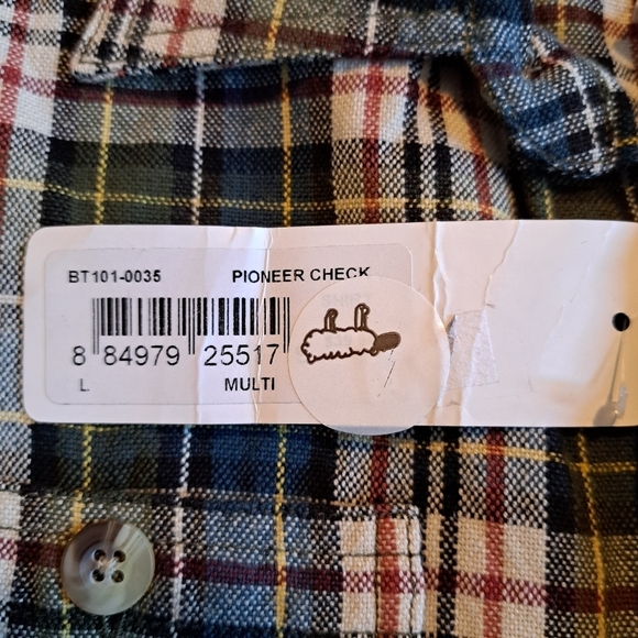 Peek boys size Large or 8 Pioneer Check button up shirt, New - Picture 3 of 5